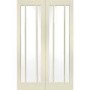 Internal White Primed Worcester Door Pair with Clear Glass - White Primed, 1981 x 1372 x 40 mm