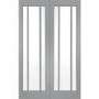 Internal White Primed Worcester Door Pair with Clear Glass - White Primed, 1981 x 1372 x 40 mm