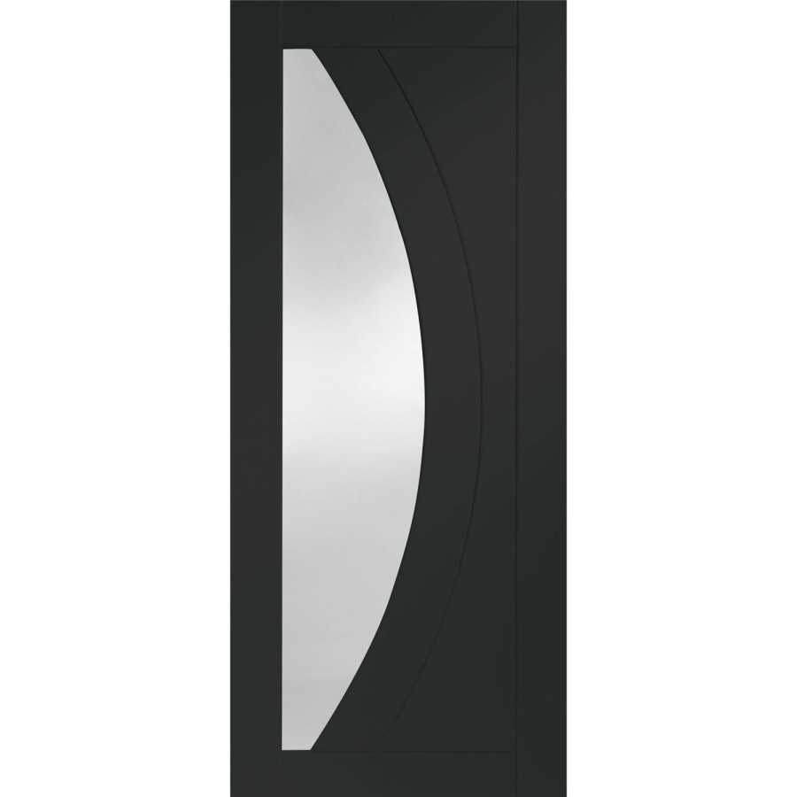 Internal White Primed Salerno Fire Door with Clear Glass - 1981 x 686 x 44mm (27"), White Primed