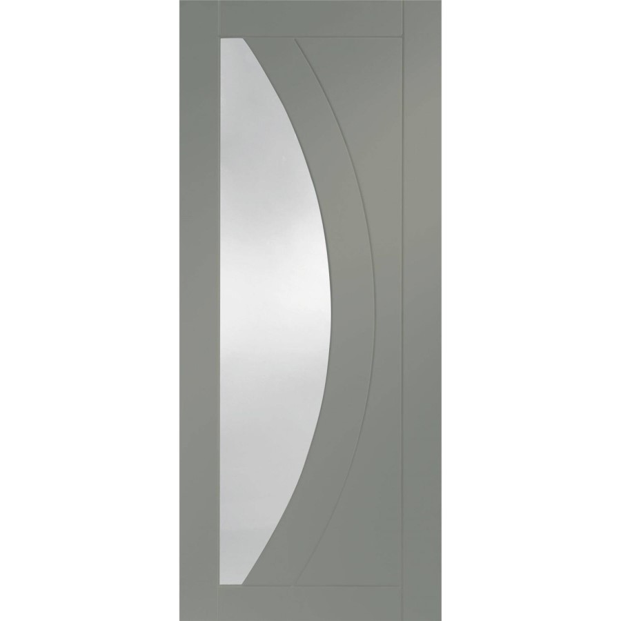 Internal White Primed Salerno with Clear Glass - White Primed, 2040 x 726 x 40 mm
