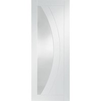 Internal White Primed Salerno with Clear Glass - White Primed, 2040 x 726 x 40 mm