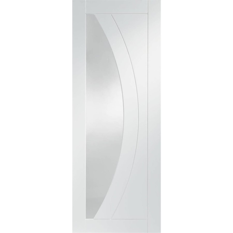 Internal White Primed Salerno with Clear Glass - White Primed, 2040 x 726 x 40 mm