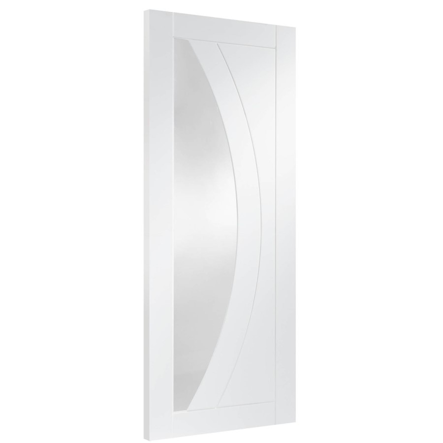 Internal White Primed Salerno with Clear Glass - White Primed, 2040 x 726 x 40 mm