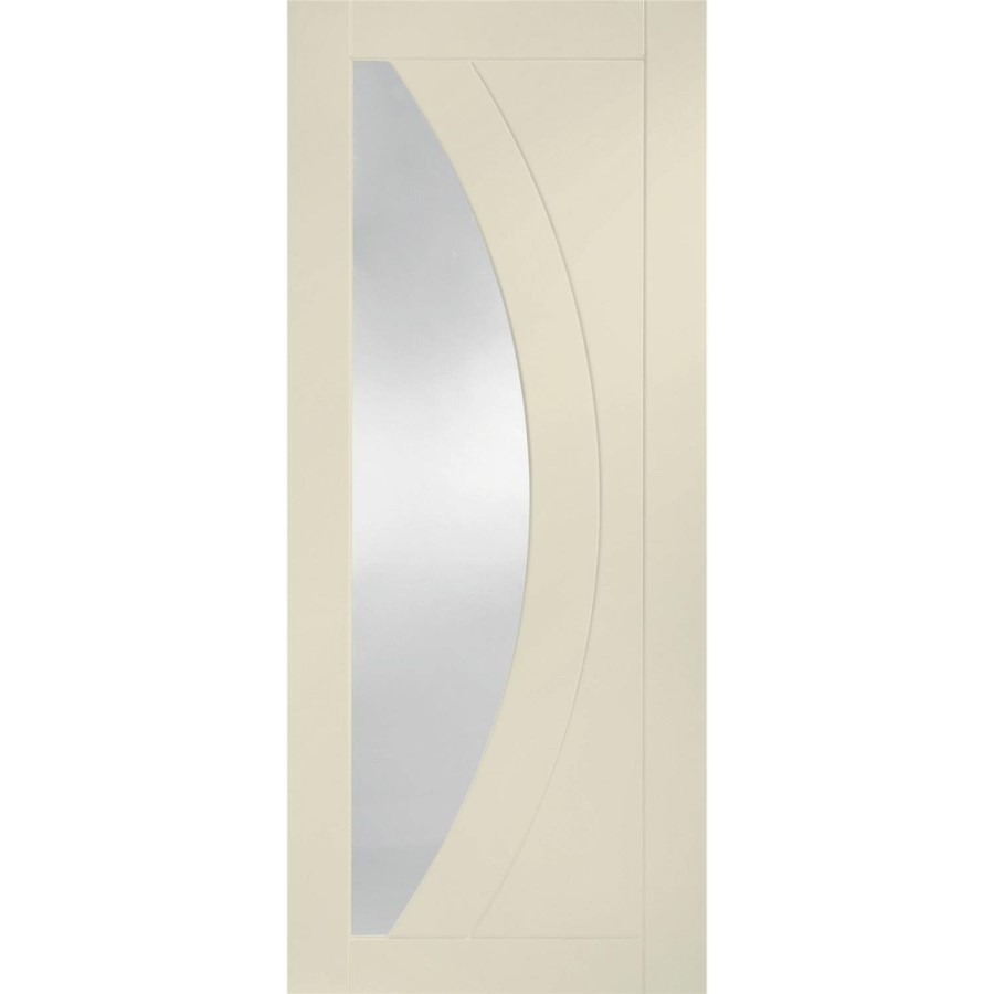 Internal White Primed Salerno with Clear Glass - White Primed, 2040 x 726 x 40 mm