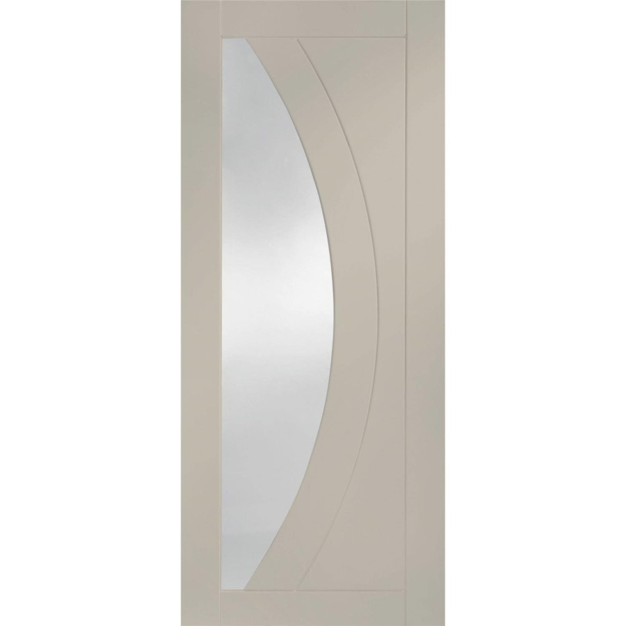 Internal White Primed Salerno with Clear Glass - White Primed, 2040 x 926 x 40 mm