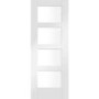 Shaker 4 Light Internal White Primed Door with Clear Glass - White Primed, 1981 x 762 x 35 mm