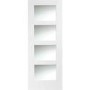 Shaker 4 Light Internal White Primed Door with Clear Glass - White Primed, 1981 x 762 x 35 mm