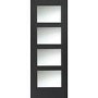Shaker 4 Light Internal White Primed Door with Clear Glass - White Primed, 1981 x 762 x 35 mm