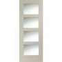 Shaker 4 Light Internal White Primed Door with Clear Glass - White Primed, 1981 x 762 x 35 mm