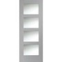 Shaker 4 Light Internal White Primed Door with Clear Glass - White Primed, 1981 x 838 x 35 mm