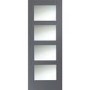 Shaker 4 Light Internal White Primed Door with Clear Glass - White Primed, 1981 x 838 x 35 mm