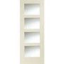 Shaker 4 Light Internal White Primed Door with Clear Glass - White Primed, 1981 x 838 x 35 mm