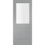 Internal White Primed Suffolk 1L with Clear Glass Fire Door - White Primed, 1981 x 762 x 44 mm