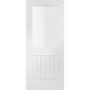 Internal White Primed Suffolk 1L with Clear Glass Fire Door - White Primed, 1981 x 762 x 44 mm