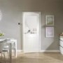 Internal White Primed Suffolk 1L with Clear Glass Fire Door - White Primed, 1981 x 762 x 44 mm