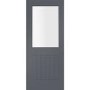 Internal White Primed Suffolk 1L with Clear Glass Fire Door - White Primed, 1981 x 762 x 44 mm