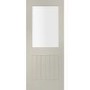 Internal White Primed Suffolk 1L with Clear Glass Fire Door - White Primed, 1981 x 762 x 44 mm