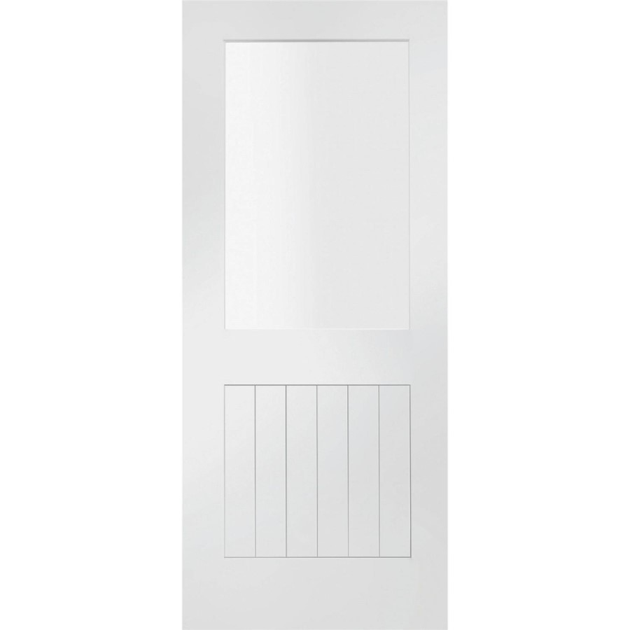 Internal White Primed Suffolk with Clear Glass - White Primed, 1981 x 762 x 35 mm