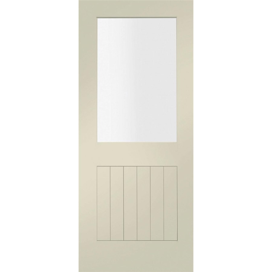 Internal White Primed Suffolk with Clear Glass - White Primed, 2040 x 726 x 40 mm