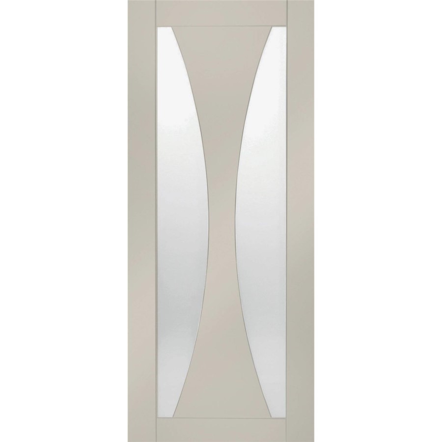 Internal White Primed Verona with Clear Glass - White Primed, 2040 x 726 x 40 mm