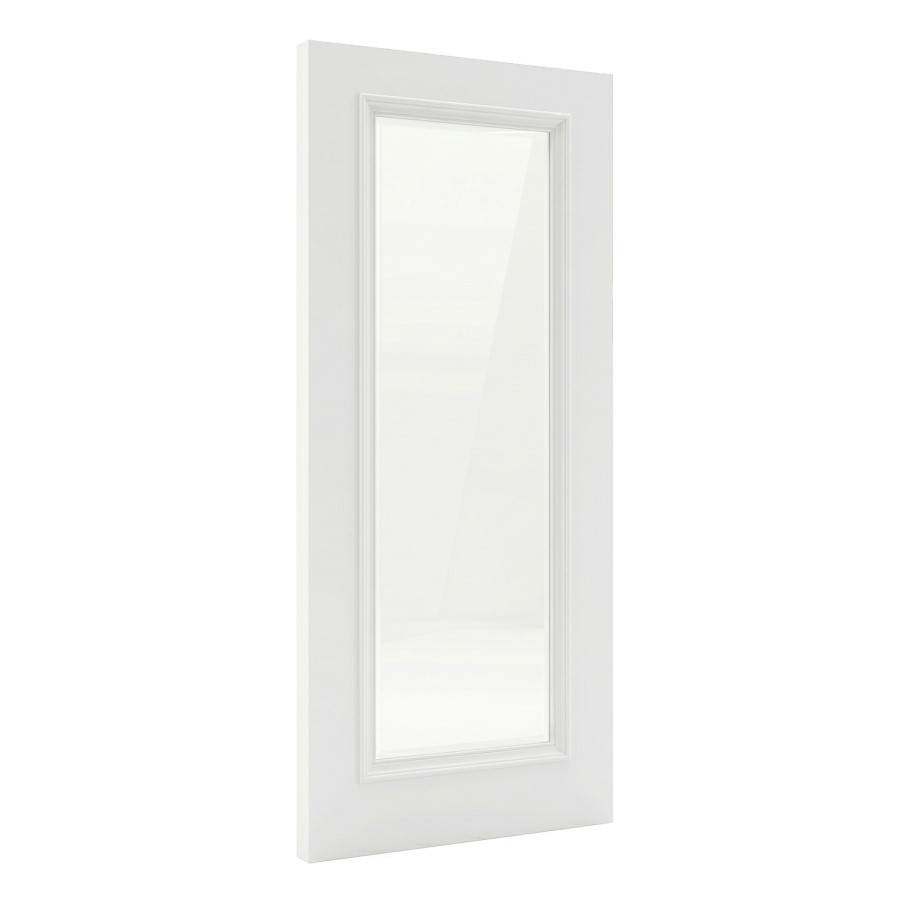 Internal White Primed Fully-Glazed Door with Clear Bevelled Glass - 1981 x 762 x 35mm - Wellington - XL Joinery