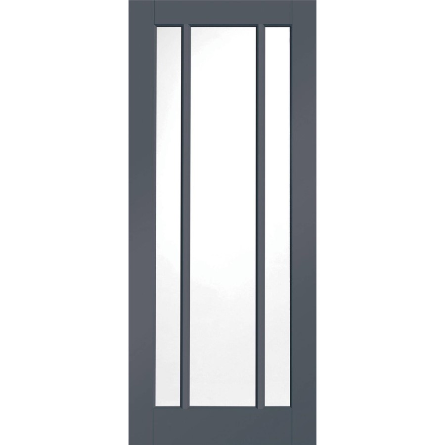 Internal White Primed Worcester Door with Clear Glass - White Primed, 1981 x 686 x 35 mm