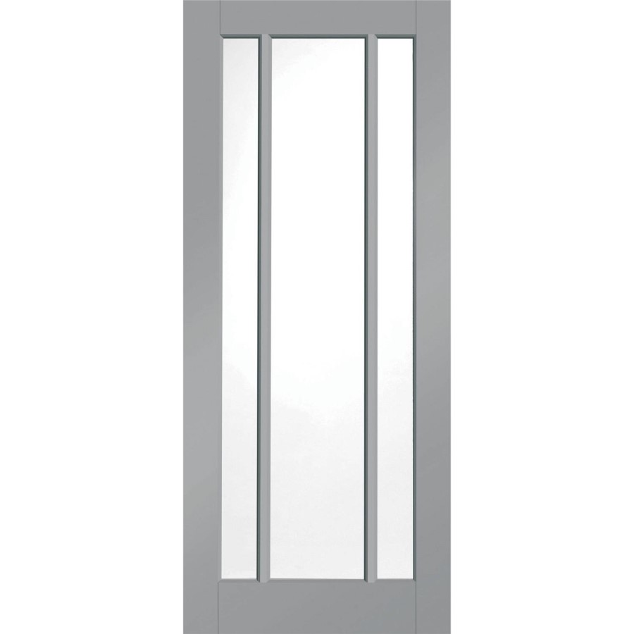 Internal White Primed Worcester Door with Clear Glass - White Primed, 1981 x 686 x 35 mm