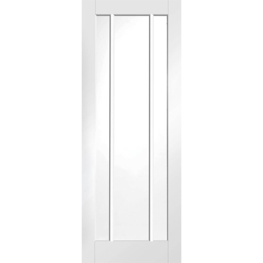 Internal White Primed Glazed 3-Panel FD30 Fire Door with Clear Glass - 1981 x 762 x 44mm - Worcester - XL Joinery