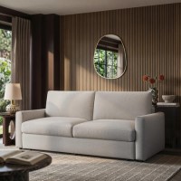 4 Seater King Size Pull-Out Sofa Bed with Storage in Beige Chenille - Grayson