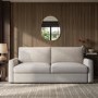 4 Seater King Size Pull-Out Sofa Bed with Storage in Beige Chenille - Grayson