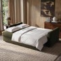 4 Seater King Size Pull-Out Sofa Bed with Storage in Khaki Green Chenille - Grayson
