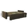 4 Seater King Size Pull-Out Sofa Bed with Storage in Khaki Green Chenille - Grayson