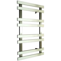 Accuro Korle Brushed Stainless Steel Towel Radiator - 840 x 500mm - 8 Bars