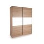 Evana Oak and White Freestanding Sliding Wardrobe