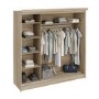 Oslo Sliding Oak & Mirrored Wardrobe with Lights - Evana