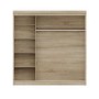 Oslo Sliding Oak & Mirrored Wardrobe with Lights - Evana