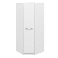 1 Door White Corner Wardrobe - Aspen