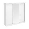 White 3 Door Sliding Mirrored Wardrobe with LED Lights - Oslo - Harmony