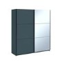Dark Grey Sliding 2 Door Wardrobe with Mirrored Door - Norvik - Harmony