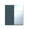 Dark Grey Sliding 2 Door Wardrobe with Mirrored Door - Norvik - Harmony