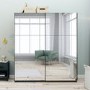 Dark Grey 2 Door Wardrobe with Sliding Mirrored Doors - Norvik - Harmony