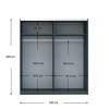 Dark Grey 2 Door Wardrobe with Sliding Mirrored Doors - Norvik - Harmony