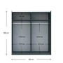 Dark Grey 2 Door Wardrobe with Sliding Mirrored Doors - Norvik - Harmony