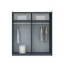 Dark Grey 2 Door Wardrobe with Sliding Mirrored Doors - Norvik - Harmony