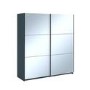 Dark Grey 2 Door Wardrobe with Sliding Mirrored Doors - Norvik - Harmony