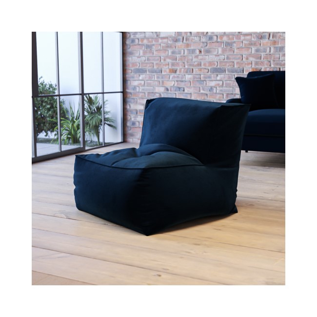 Navy Blue Bean Bag Chair in Velvet- Payton