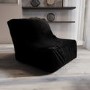 GRADE A2 - Black Bean Bag Chair in Velvet - Harlo