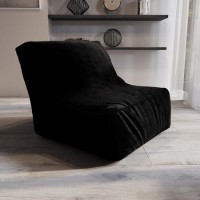 GRADE A2 - Black Bean Bag Chair in Velvet - Harlo