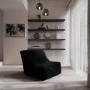 GRADE A2 - Black Bean Bag Chair in Velvet - Harlo