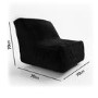 GRADE A2 - Black Bean Bag Chair in Velvet - Harlo